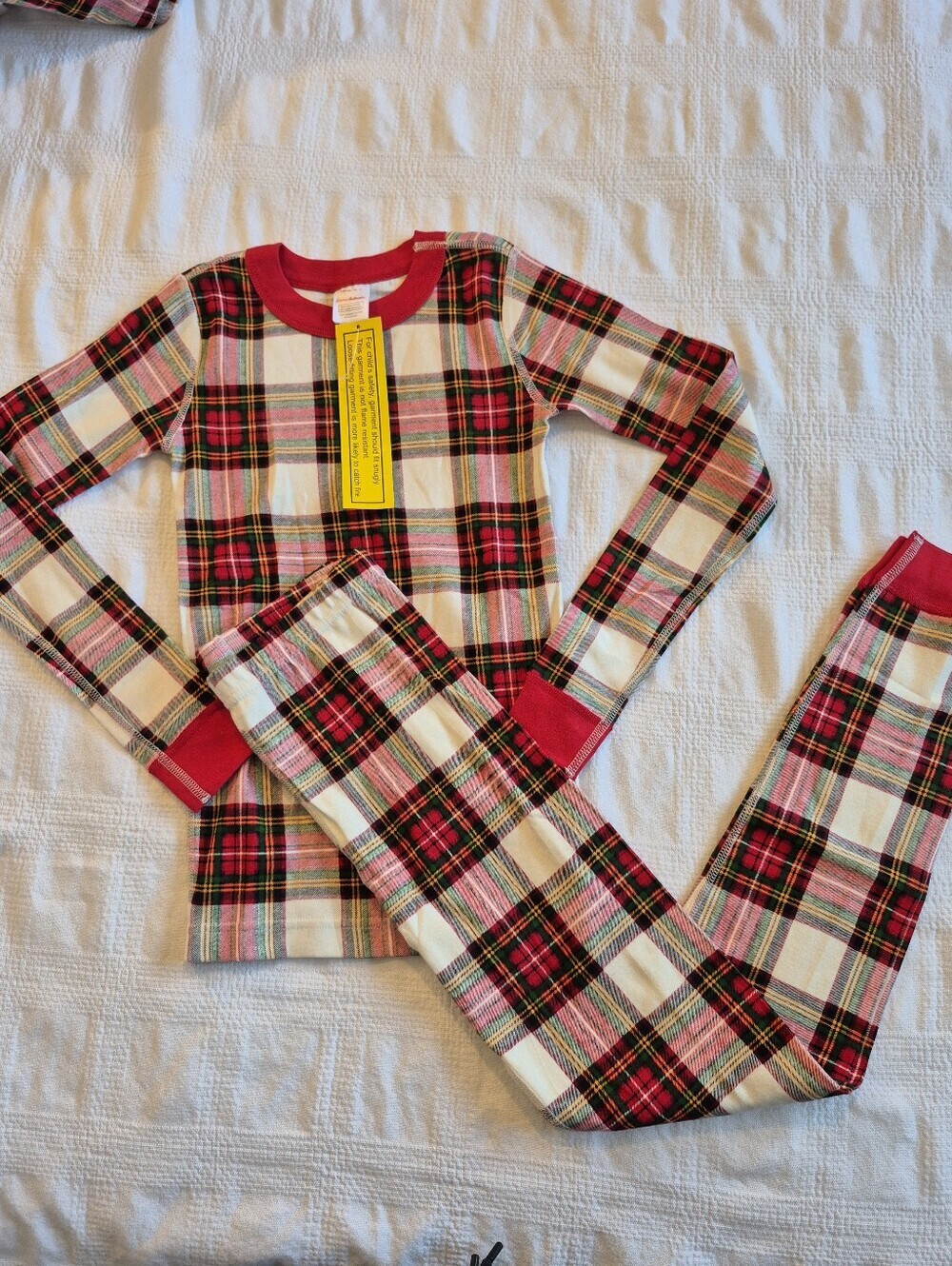 Hanna Andersson boys 140 or 10 plaid long sleeve pajama set NEW